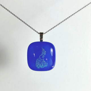Block Island Dichroic Glass Pendant Necklace
