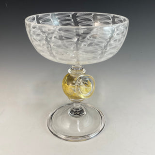 Gold-Leaf Block Island Float Goblet with Zanfirico Cane Tazza Cup