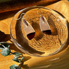 Load image into Gallery viewer, Montana Agate Earrings with Chocolate Diamonds and 14k Gold Wire Wrap
