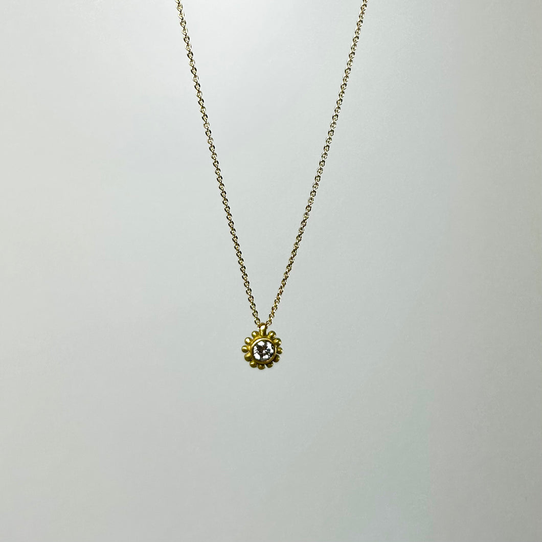 Palace Pendant with 10 pt. Diamond 18k Gold Necklace