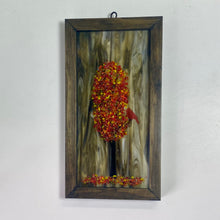 Load image into Gallery viewer, 4x8 Fused Glass Framed Seasonal Cardinal in a Tree
