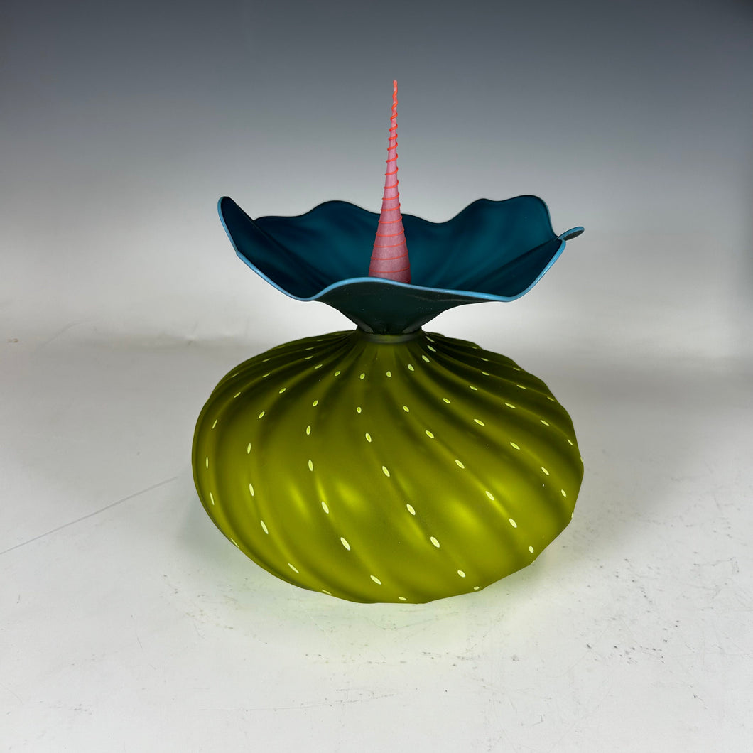 BOBtanical Urchin Vase in Olive Green