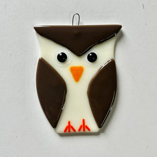 Fused Glass Owl Sun Catcher