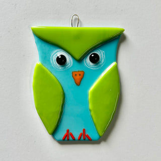 Fused Glass Owl Sun Catcher