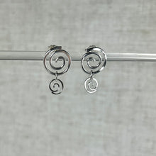 Load image into Gallery viewer, Double Spiral Sterling Silver Post Earrings
