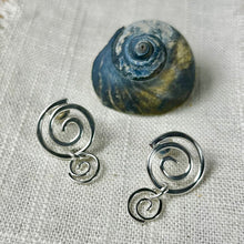 Load image into Gallery viewer, Double Spiral Sterling Silver Post Earrings
