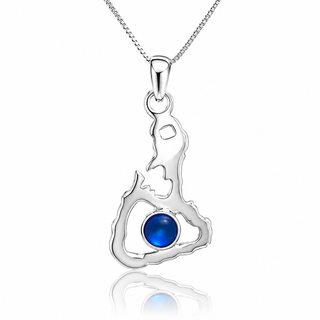 Block Island Sterling Silver and Crystal Pendant