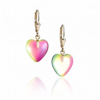 Dichroic Glass Heart Earrings