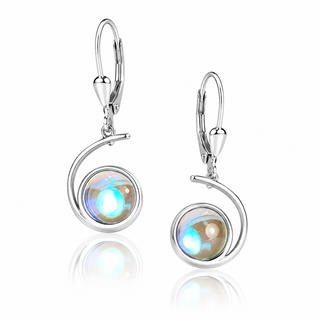 Dichroic Glass Wave Earrings