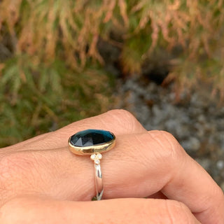 London Blue Ring with Diamonds