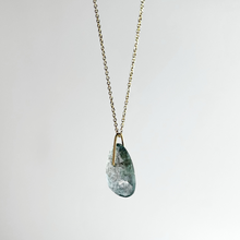 Load image into Gallery viewer, Moss Aqua Drop on 14k Gold Necklace
