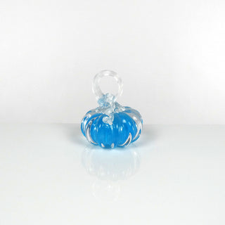 Mini Solid Blue Glass Station Pumpkins