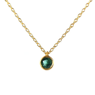 Micro Emerald Pendant in 18k Gold
