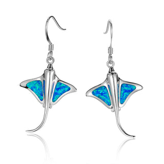 Stingray Earrings with Opal Inlay