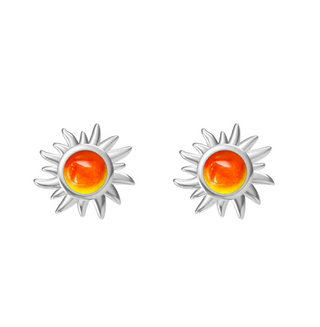 Sterling Silver Sun Stud Earring