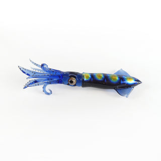 dichroic glass fishing lures CastMan Sea Long Casting Holographic Minnow Lure 60g:2oz and Mahi Spotted Blue Dichroic Squid