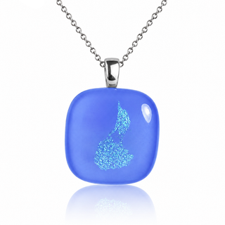 Block Island Dichroic Glass Pendant Necklace