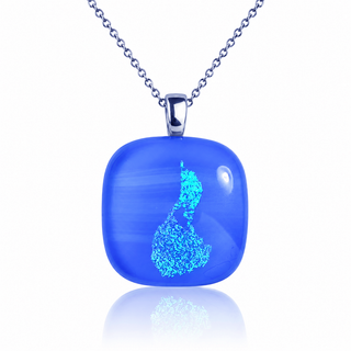 Block Island Dichroic Glass Pendant Necklace