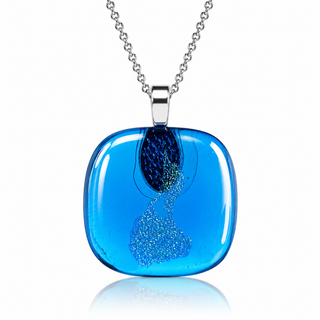 Block Island Dichroic Glass Pendant Necklace