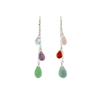 Colorful Seme-Precious Stone Earrings