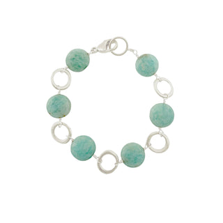 Silver Circles Bracelet with Amazonite