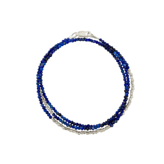 Lapis Triple Wrap Beaded Bracelet