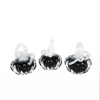 Black Solid Glass Mini Pumpkins