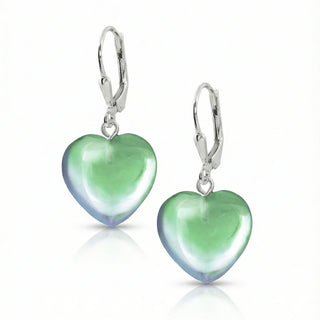 Dichroic Glass Heart Earrings