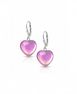 Dichroic Glass Heart Earrings