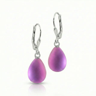Small Dichroic Glass Drop Earrings