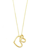Load image into Gallery viewer, Two Open Hearts Necklace
