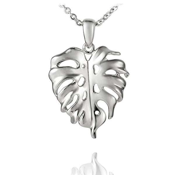 Sterling Silver Monstera Pendant