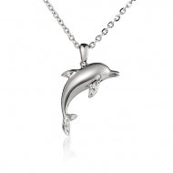 Dolphin Necklace with Cubic Zirconia