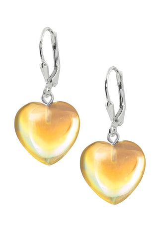 Dichroic Glass Heart Earrings