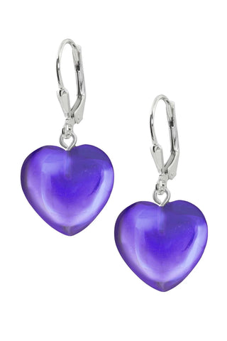 Dichroic Glass Heart Earrings