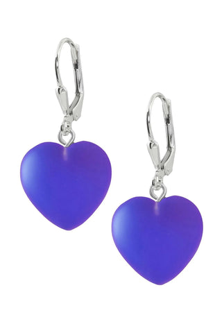 Dichroic Glass Heart Earrings