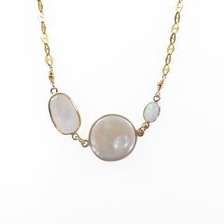 Elongated Triple Stone Necklace
