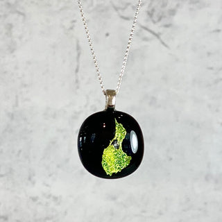 Block Island Dichroic Glass Pendant Necklace