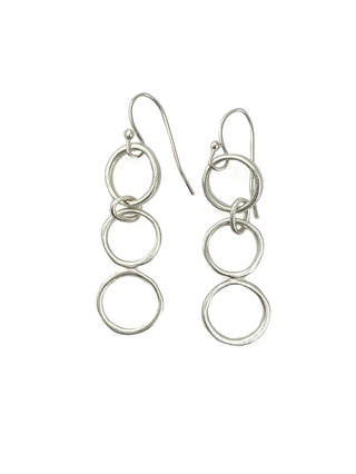 Sterling Silver Circles Drop Earrings