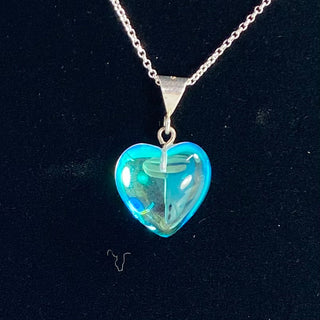 Small Dichroic Glass Heart Pendant