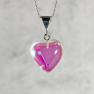Small Dichroic Glass Heart Pendant