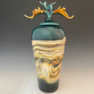 Lidded Sage Covered Jar