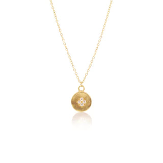 Four Star Wave Charm in 18K Gold and Diamonds Necklace