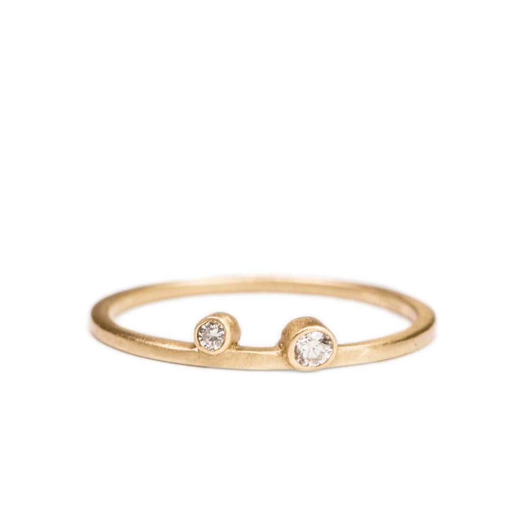 14k Stacking Double Diamond Ring