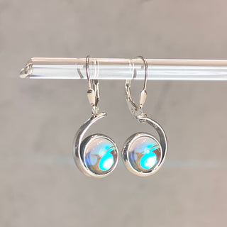 Dichroic Glass Wave Earrings
