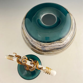 Lidded Sage Covered Sphere