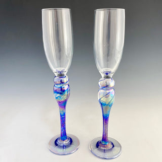 Iridescent Swirl Champagne Flute