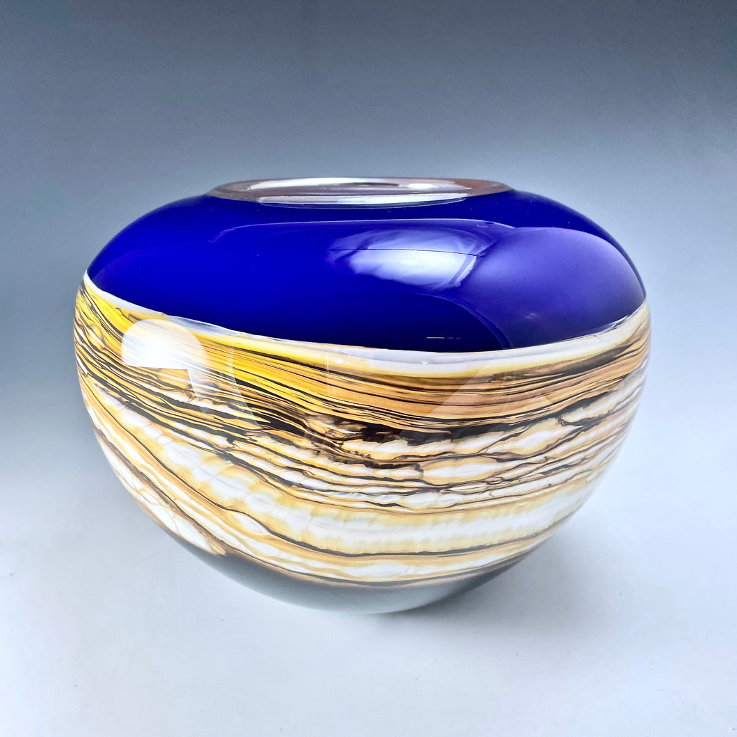 Cobalt Blue Medium Strata Sphere Bowl