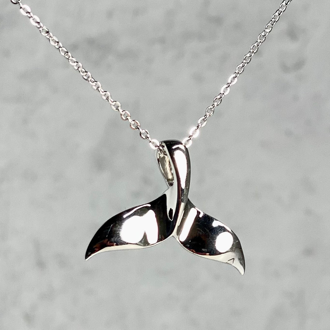 Sterling Silver Whale Tail Pendant