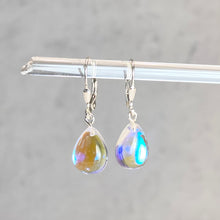 Load image into Gallery viewer, Small Dichroic Glass Drop Earrings
